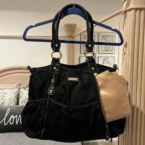 StorkSak London Womens Black Nylon Diaper Bag
